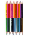 Creioane colorate Kidea - 12 buc, 24 culori, cu doua varfuri - 2t