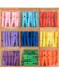 Set creativ Grafix Craft Sensations -mini agrafe din lemn, galben, albastru, 54 buc - 1t