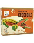 Set creativ Andreu Toys - Puzzle 3D din lemn, Schelet de crocodil - 1t