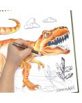 DinosArt - Cartea de creație a dinozaurilor cu șabloane și autocolante - 4t