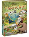 Set creativ DinosArt - Sand și Foil Art, dinozauri - 1t