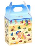 Set de creatie Cese Toys - Nisip kinetic, 2 culori, cu forme - 1t