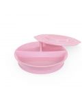 Castron compartimentat Twistshake Plates Pastel - Розова, 6luni+ - 2t