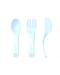 Set tacamuri Twistshake Cutlery Pastel - Albastru, 6luni+ - 1t