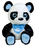 Jucarie de plus Morgenroth Plusch - Panda cu esarfa albastra si ochi stralucitori, 33 cm - 1t