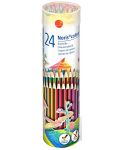 Creioane colorate Staedtler Noris Colour 185 - 24 culori, in tub metalic - 1t