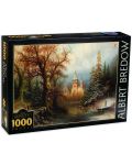 Puzzle D-Toys de 1000 piese - Peisaj romantic de iarna cu castel, Albert Bredov - 1t