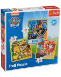 Puzzle Trefl 3 in 1 - Marshall, Rabble si Chase, Paw Patrol - 1t