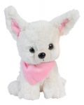 Jucarie de plus Morgenroth Plusch - Catel Chihuahua, alb cu prosop roz, 22 cm - 1t