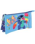 Penar școlar Kstationery Lilo & Stitch - Cu 3 compartimente și un fermoar - 1t