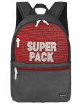 Rucsac școlar S. Cool Super Pack - roșu și negru, cu 1 compartiment - 1t