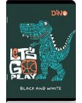 Caiet Black&White - Dinozauri și monștri, A5, 24 de coli, pătrățele mici, sortiment - 5t