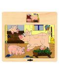 Puzzle Woody - Animale domestice - Purcei - 1t