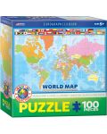 Puzzle Eurographics de 100 piese - Harta lumii - 1t