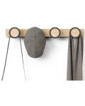 Cuier de perete Umbra - Hub, cu 4 cârlige, negru/lemn natural - 4t