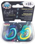 Set 2 suzete Canpol Light touch - Neon love, 18+luni, albastru - 8t