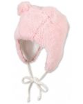 Căciulă de iarnă pentru bebeluși cu șireturi Sterntaler - 47 cm, 9-12 luni, roz - 1t