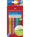 Creioane colorate acuarela Faber-Castell Grip 2001 - 12 bucati - 1t