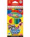 Creioane acuarele colorate - Set de 12 culori cu pensula - 1t