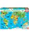Puzzle Educa de 150 piese - Animals World Map - 1t
