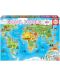 Puzzle Educa de 150 de piese - Harta lumii cu repere - 1t