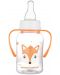 Biberon cu mânere Canpol - Cute Animals, 120 ml, portocaliu - 2t