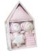 Set de dormit pentru bebeluși Interbaby - Pink House, 3 piese - 2t