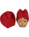 Căciulița pentru bebeluși tip turban NewWorld - Roșie cu stele - 1t