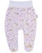 Pantaloni cu botoşei cu imprimeu roz Bio Baby - Bumbac organic, 86 cm, 12-18 luni - 1t