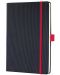 Carnețel cu coperta tare Sigel Conceptum format A5 - Foi negre, căptușite, cu bandă roșie - 2t