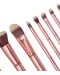 BH Cosmetics Set de pensule pentru machiaj Metal Rose, geantă, 11 bucăți - 4t