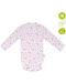 Body cu mânecă lungă Bio Baby - bumbac organic, 74 cm, 6-9 luni, alb-roz - 2t