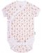 Body cu mânecă scurtă Bio Baby - bumbac organic, 62 cm, 3-4 luni, alb-bej - 1t