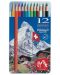 Creioane acuarele colorate Caran d'Ache Prismalo – 12 culori - 1t