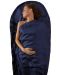 Foaie pentru sacul de dormit Sea to Summit - Premium Silk Travel Liner Mummy, cu capac, albastru - 2t