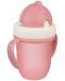 Canpol Cup with Flip-top straw Matte Pastels, 210ml, roz - 2t