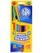 Creioane colorate triunghiulare Astra - 12 culori, cu ascutitoare - 1t