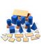 Set de joacă din lemn Smart Baby - Albastru Geometric Solids, 10 piese - 1t