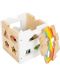 Set de sortare din lemn Small Foot - Cub cu forme geometrice, Rainbow - 2t
