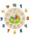 Puzzle educativ din lemn Pino - Ceas cu cifre, iepurasi - 2t