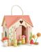 Casă de păpuși din lemn Tender Leaf Toys - Rosewood Cottage, cu figurine - 1t