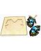 Smart Baby Mini puzzle pentru animale din lemn - Butterfly, 3 piese - 2t