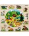 Puzzle 2 in 1 din lemn pentru copii Pino - Animale de padure, 33  piese - 1t