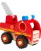 Jucarie din lemn Small Foot - Camion de pompiere, rosie - 3t