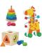 Set din lemn Acool Toy - Labirint cu girafă și sortare - 1t
