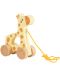 Jucărie de tracțiune din lemn Tooky Toy - Giraffe - 1t
