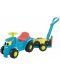 Tractor de impins pentru copii 2 in 1 Ecoiffier - Albastru, cu remorca si cositoare - 1t