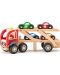 Jucarie pentru copii Woody - Autotransporter cu masini de curse - 1t