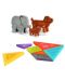 Joc inteligent pentru copii Hola toys Educational - Tangram magnetic, Animale - 4t