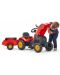 Tractor copii Falk - Cu remorca, capac si pedale, rosu - 4t